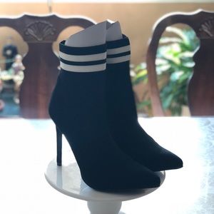 Missguided black striped booties